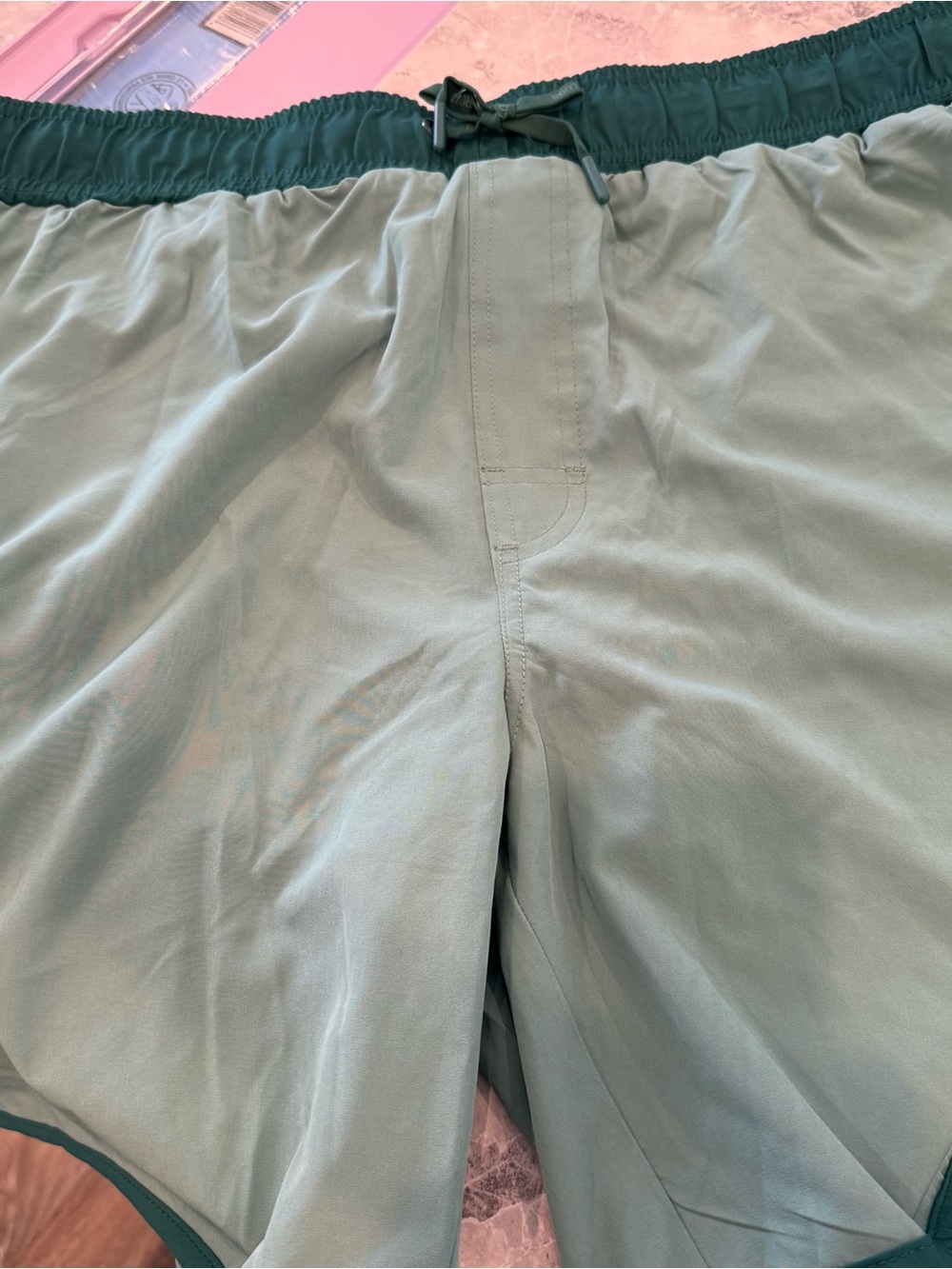 Roots Green-Tone Athletic Shorts with Dark Green Waistband
